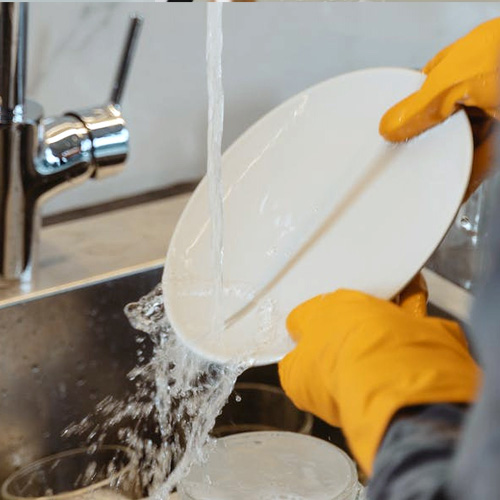 washing dishes