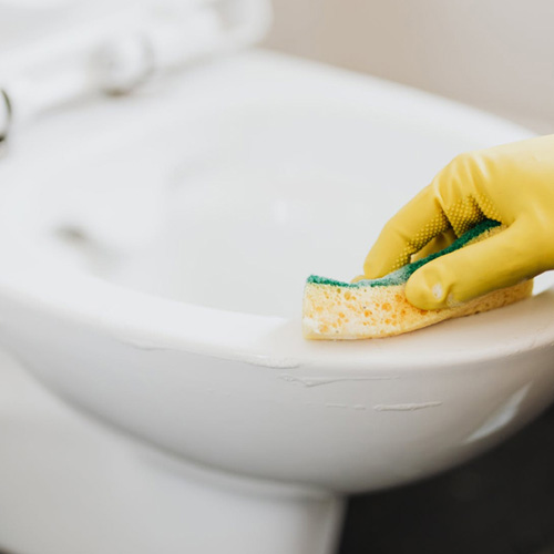 washing toilet